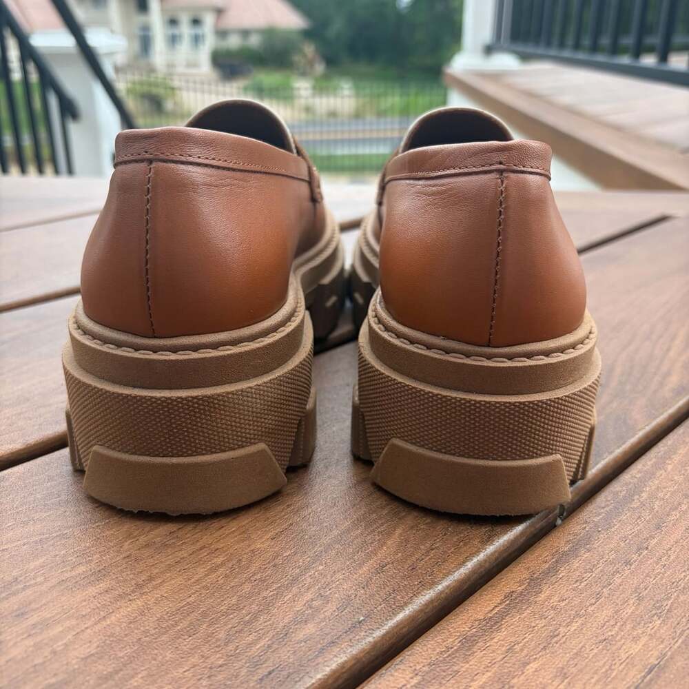 Alohas Trailblazer Bicolor Leather Loafers Brown/Tan & Off-White Size 7.5-8 - Picture 11 of 13